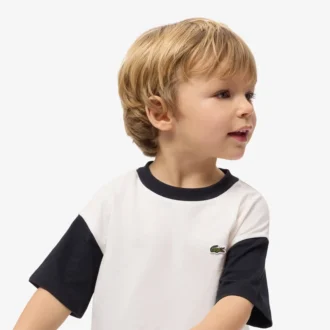 コントラストトリム コットンTシャツ