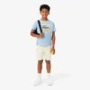 バッジがアクセントのコットンTシャツ