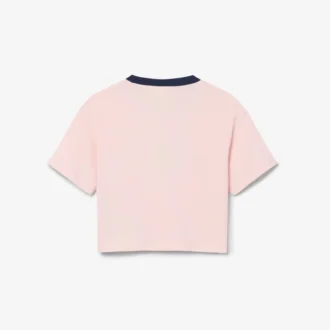 コントラストバッジ付きコットンTシャツ