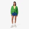 レディース スリムフィット リブ編みコットンTシャツ レディース スリムフィット リブ編みコットンTシャツ