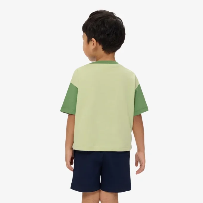 コントラストトリム コットンTシャツ
