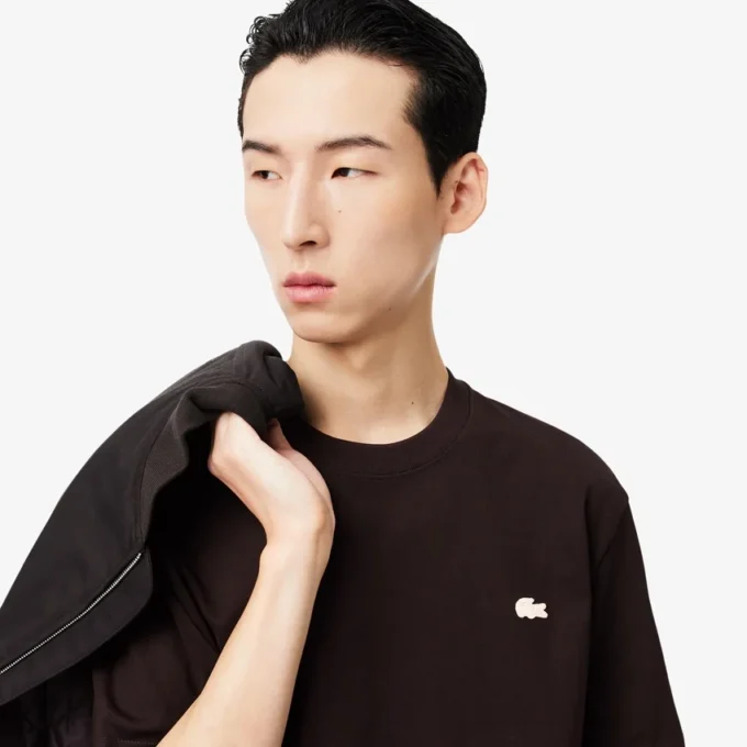 プリント入り厚手コットンTシャツ プリント入り厚手コットンTシャツ
