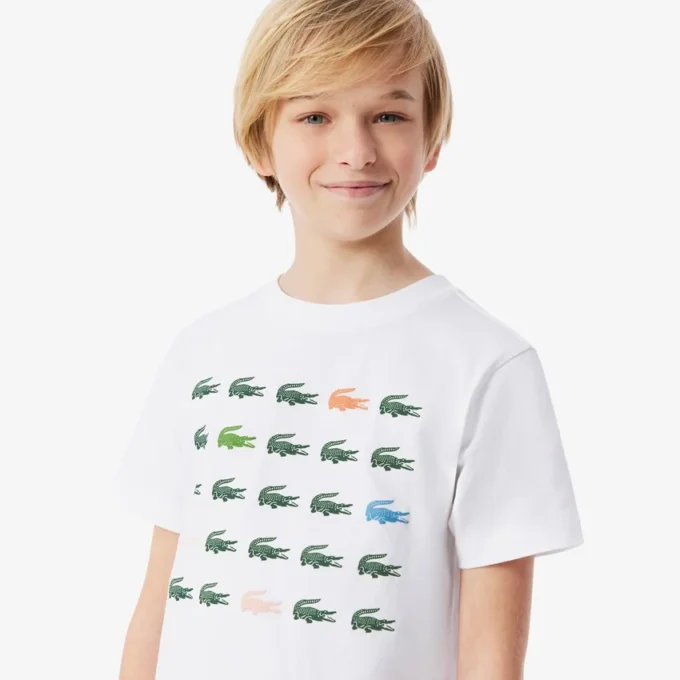 クロコダイルプリントコットンTシャツ