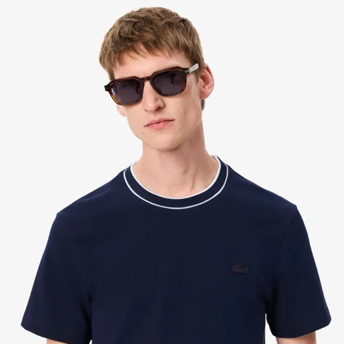 メンズ ストレッチピケ ストライプカラーTシャツ メンズ ストレッチピケ ストライプカラーTシャツ