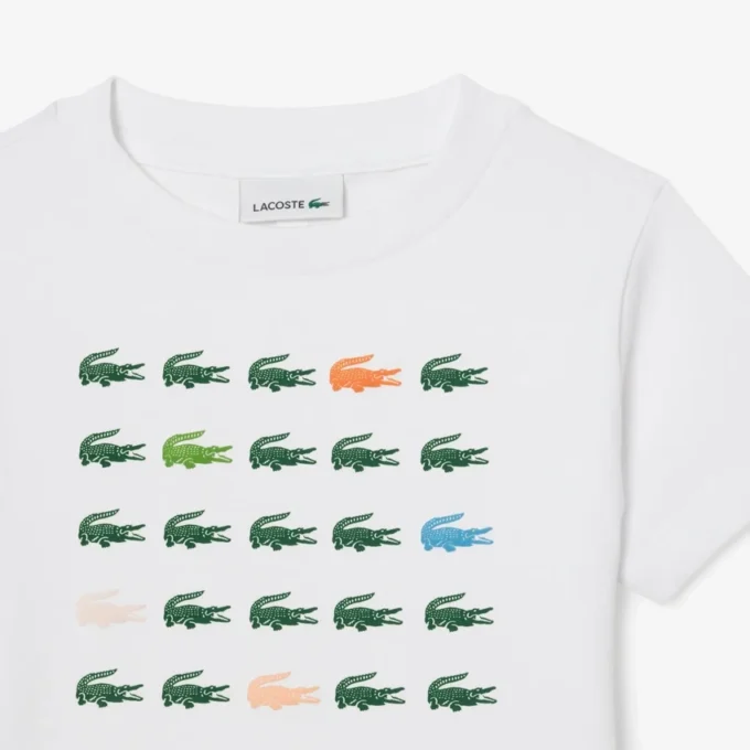 クロコダイルプリントコットンTシャツ