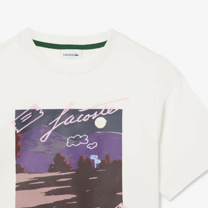 ガールズ用プリントコットンTシャツ
