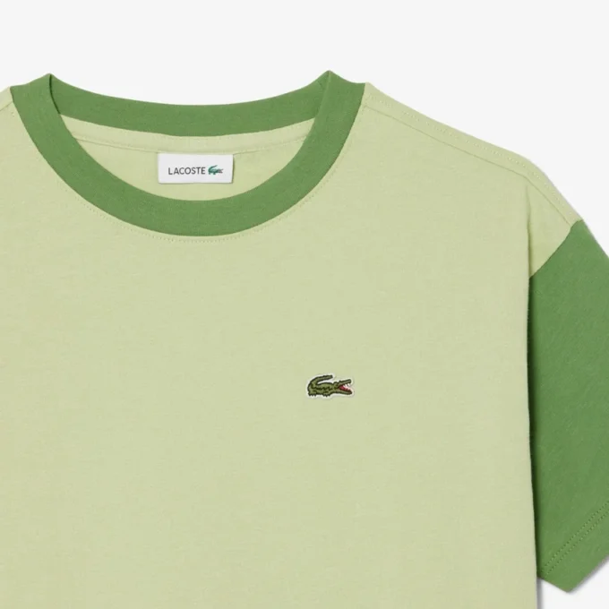 コントラストトリム コットンTシャツ