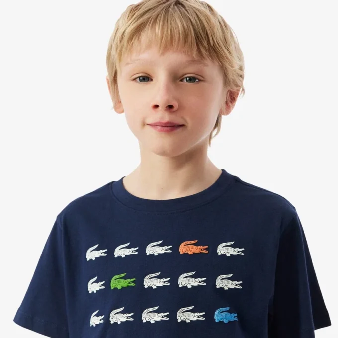 クロコダイルプリントコットンTシャツ