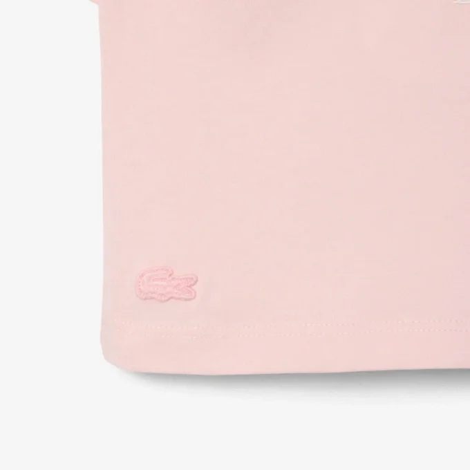 コントラストバッジ付きコットンTシャツ