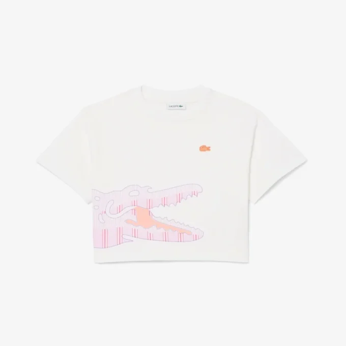 クロコダイルプリントコットンTシャツ