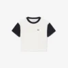 コントラストトリム コットンTシャツ