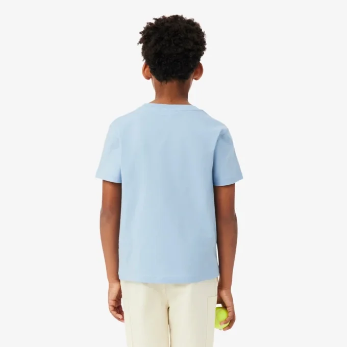 バッジがアクセントのコットンTシャツ