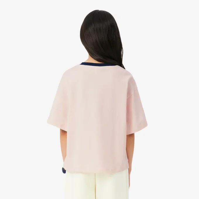 コントラストバッジ コットンTシャツ