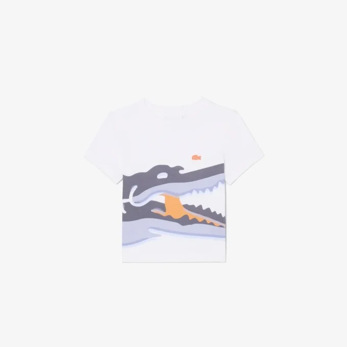 クロコダイルプリントコットンTシャツ