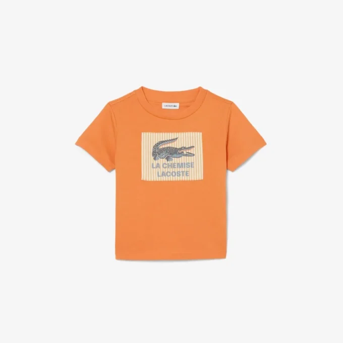 バッジアクセントコットンTシャツ