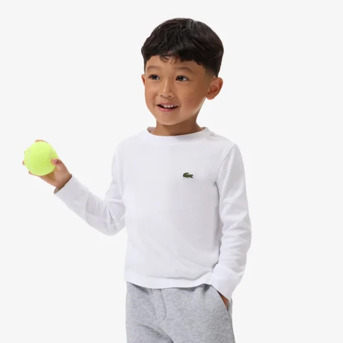 キッズ用長袖コットンTシャツ