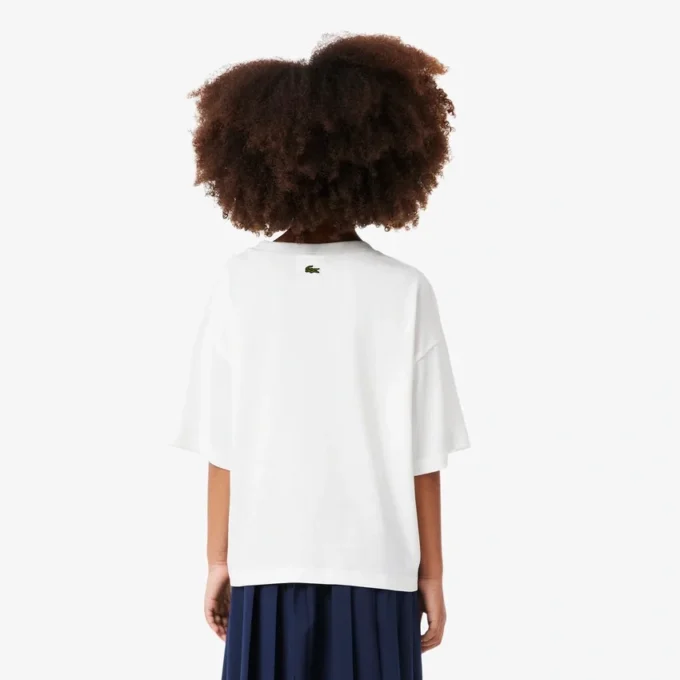 ガールズ用 オーバーサイズプリントコットンTシャツ