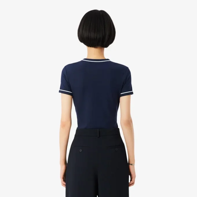 レディース コントラストトリム ジャージーTシャツ レディース コントラストトリム ジャージーTシャツ