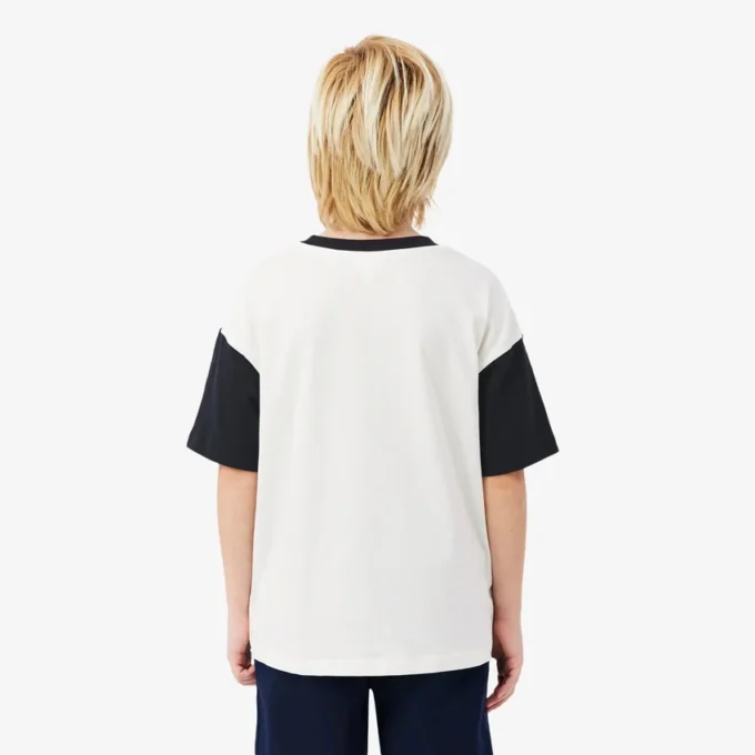 コントラストトリム コットンTシャツ