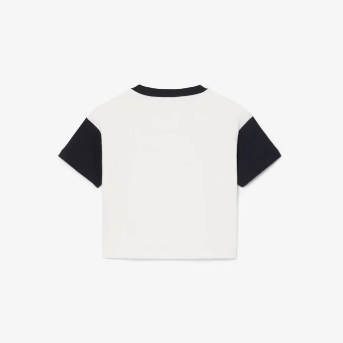 コントラストトリム コットンTシャツ