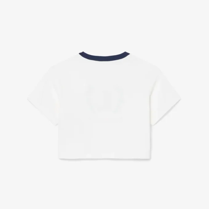 コントラストバッジ付きコットンTシャツ