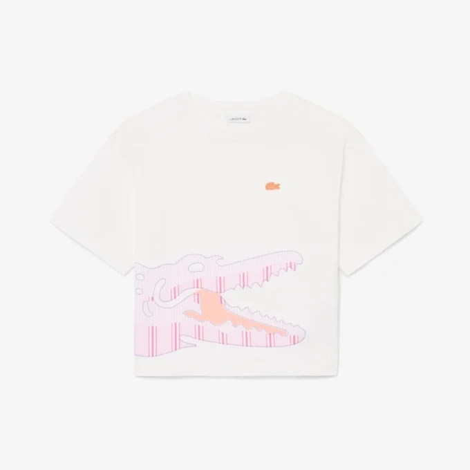 クロコダイルプリントコットンTシャツ