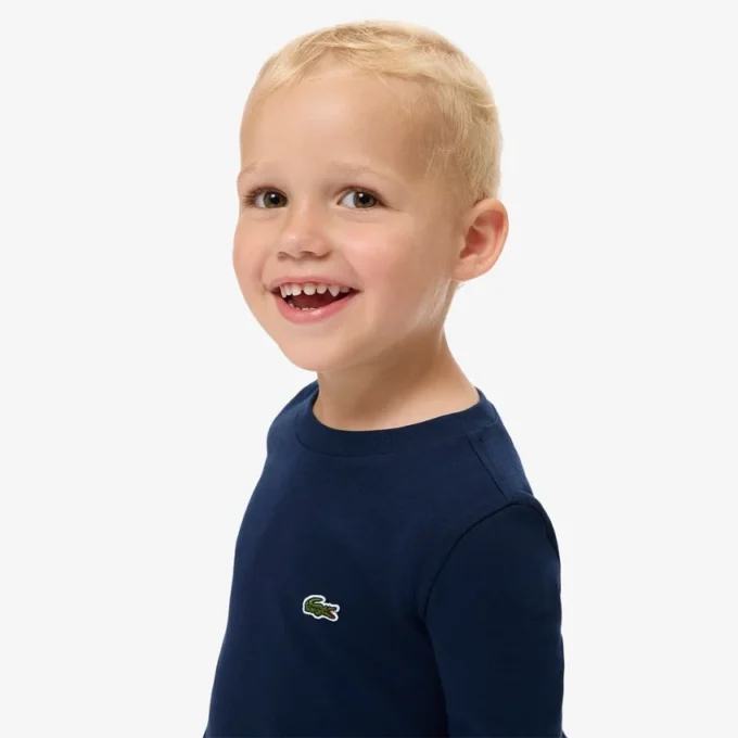キッズ用長袖コットンTシャツ