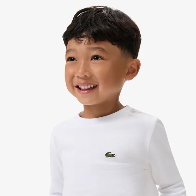 キッズ用長袖コットンTシャツ