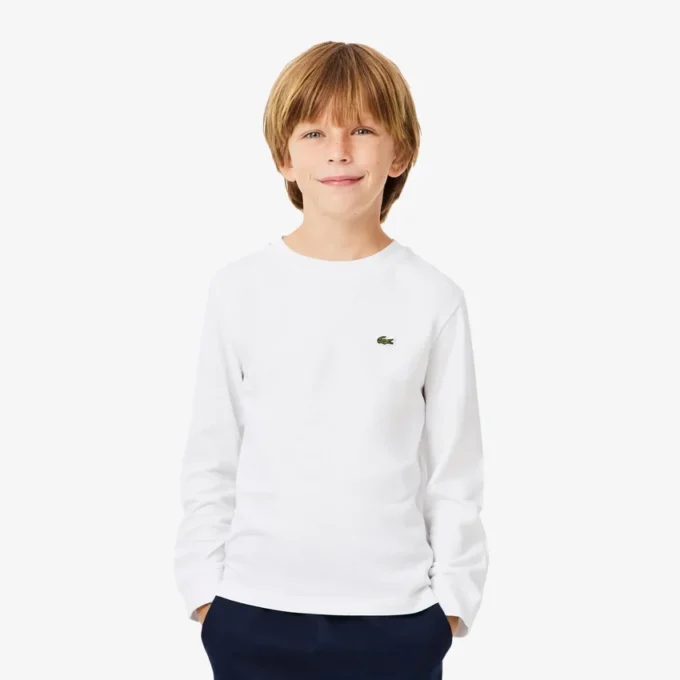 キッズ用長袖コットンTシャツ