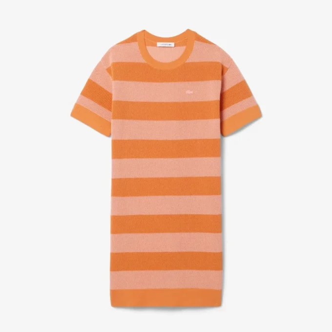 ストライプメッシュニットTシャツワンピース ストライプメッシュニットTシャツワンピース