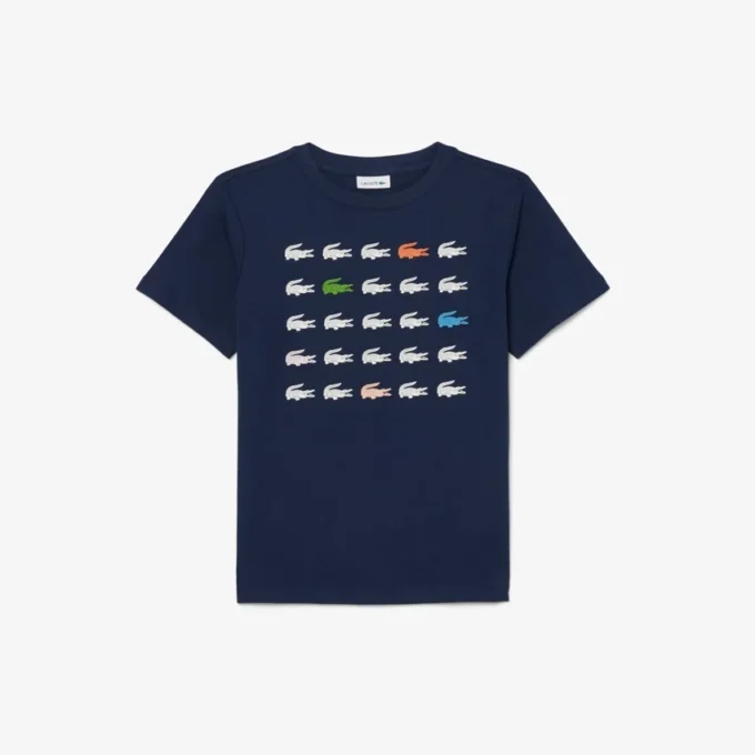 クロコダイルプリントコットンTシャツ