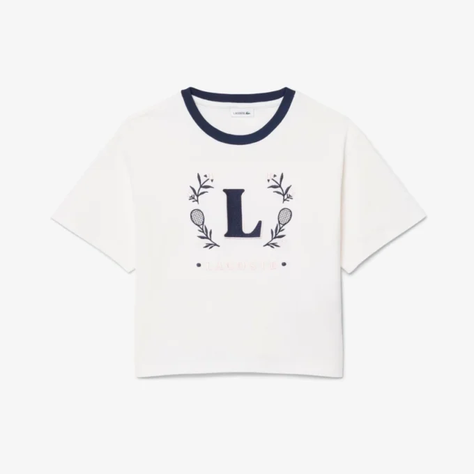 コントラストバッジ コットンTシャツ