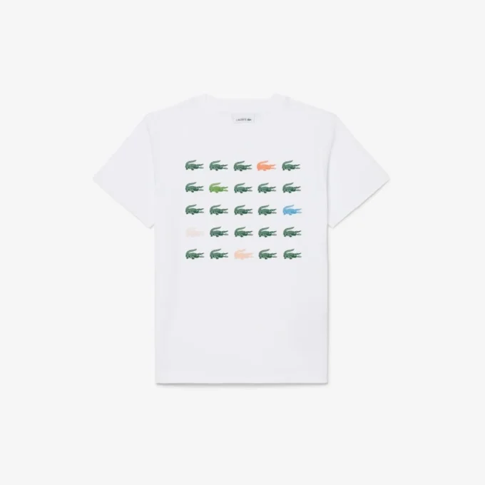 クロコダイルプリントコットンTシャツ