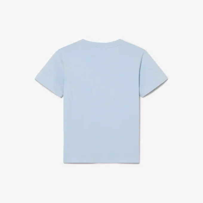 バッジがアクセントのコットンTシャツ