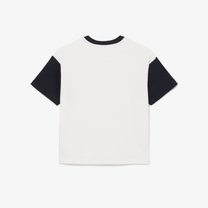 コントラストトリム コットンTシャツ