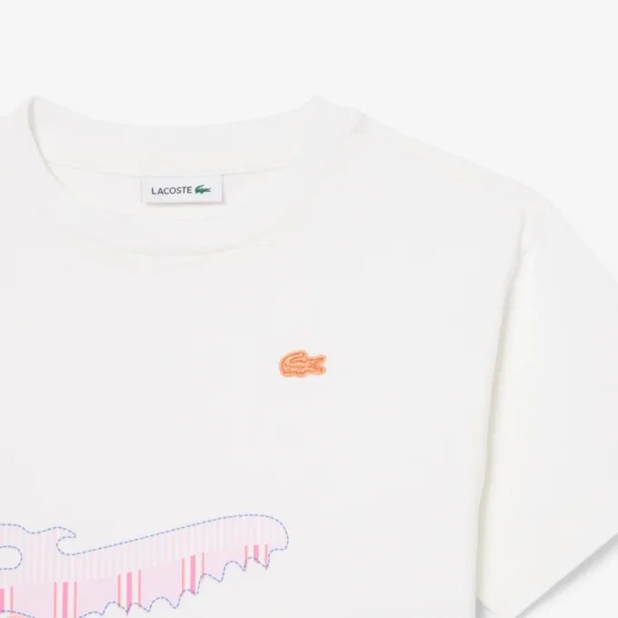 クロコダイルプリントコットンTシャツ