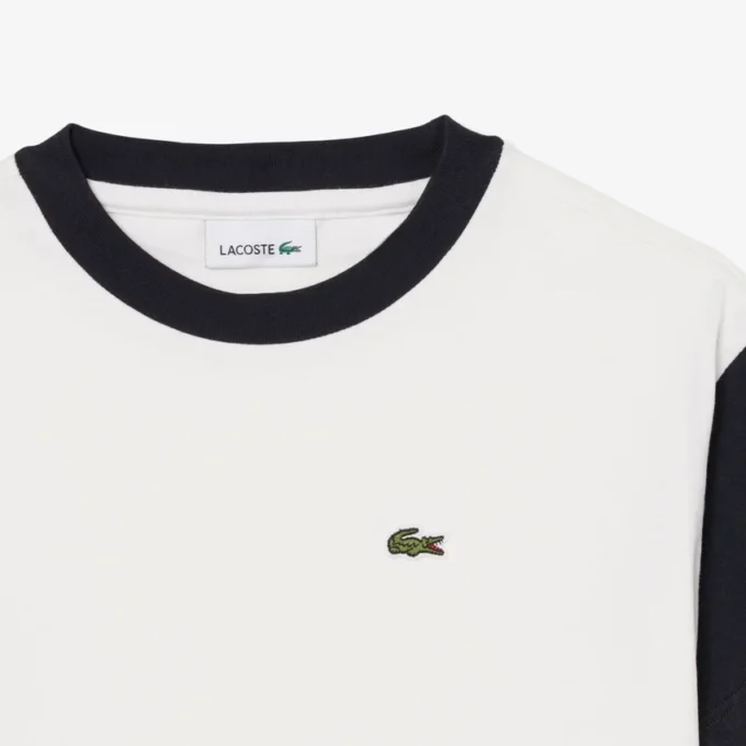 コントラストトリム コットンTシャツ