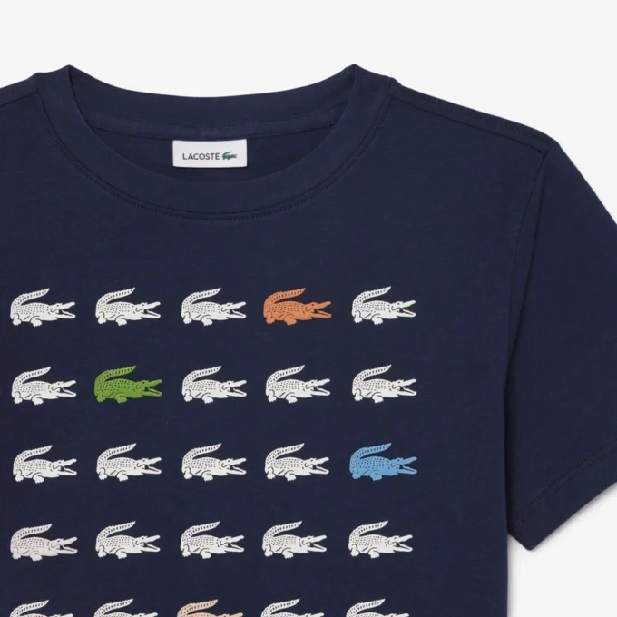 クロコダイルプリントコットンTシャツ