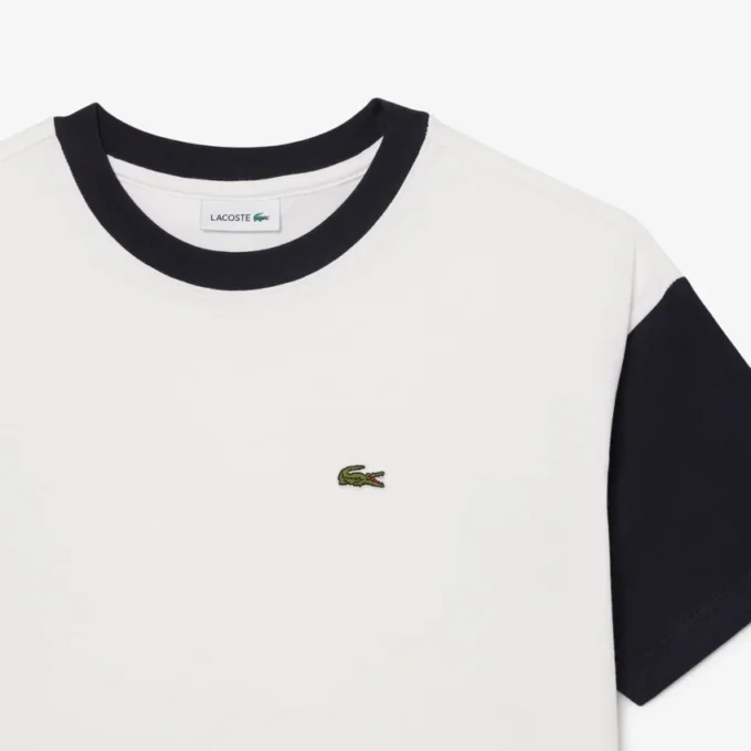 コントラストトリム コットンTシャツ