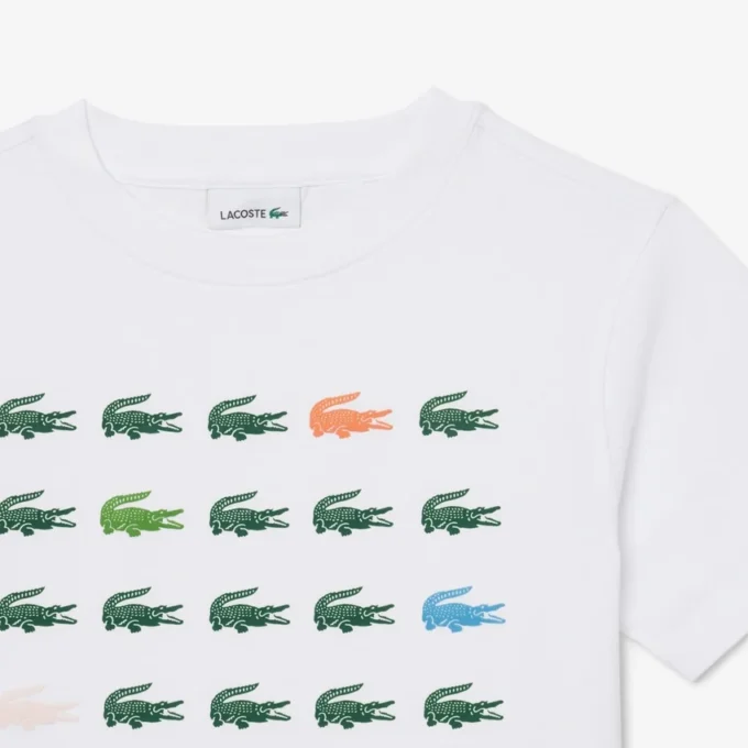 クロコダイルプリントコットンTシャツ