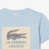 バッジがアクセントのコットンTシャツ