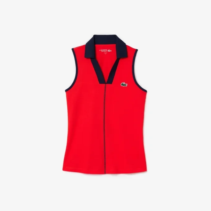 レディース スリムフィット Ultra Dry ノースリーブ テニス ポロシャツ レディース スリムフィット Ultra Dry ノースリーブ テニス ポロシャツ