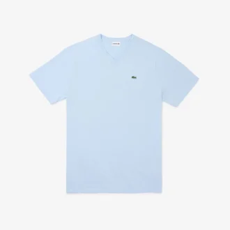 メンズ トールフィット リブ編みVネック コットンTシャツ メンズ トールフィット リブ編みVネック コットンTシャツ