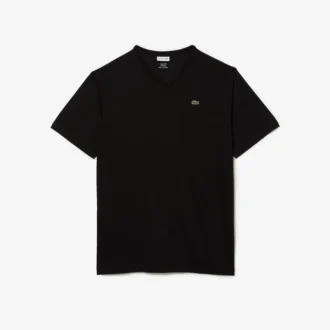 メンズ トールフィット リブ編みVネック コットンTシャツ メンズ トールフィット リブ編みVネック コットンTシャツ
