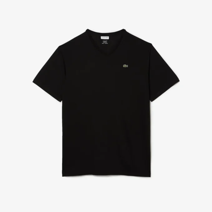 メンズ トールフィット リブ編みVネック コットンTシャツ メンズ トールフィット リブ編みVネック コットンTシャツ