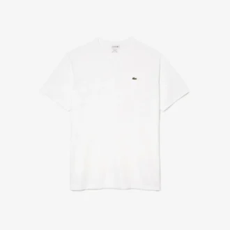 メンズ トールフィット リブ編みVネック コットンTシャツ メンズ トールフィット リブ編みVネック コットンTシャツ