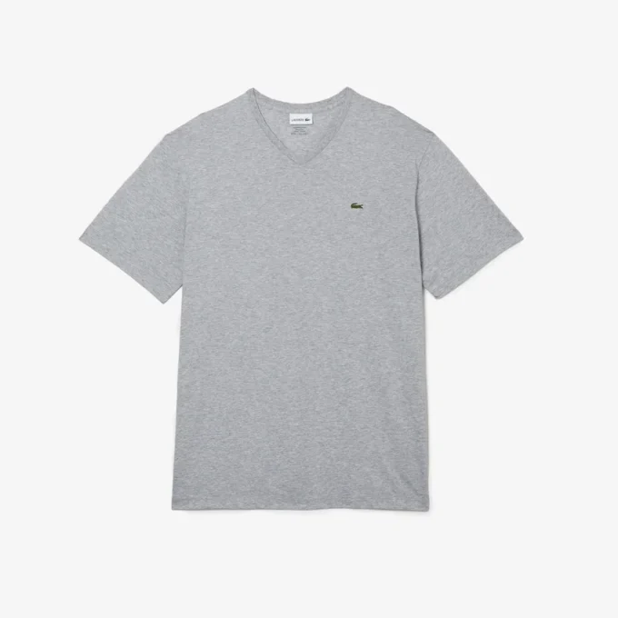 メンズ トールフィット リブ編みVネック コットンTシャツ メンズ トールフィット リブ編みVネック コットンTシャツ