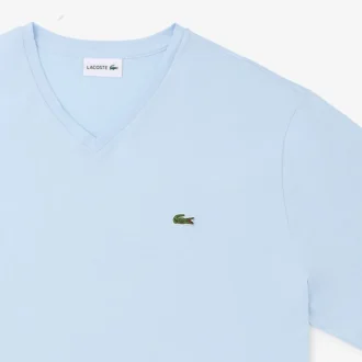 メンズ トールフィット リブ編みVネック コットンTシャツ メンズ トールフィット リブ編みVネック コットンTシャツ