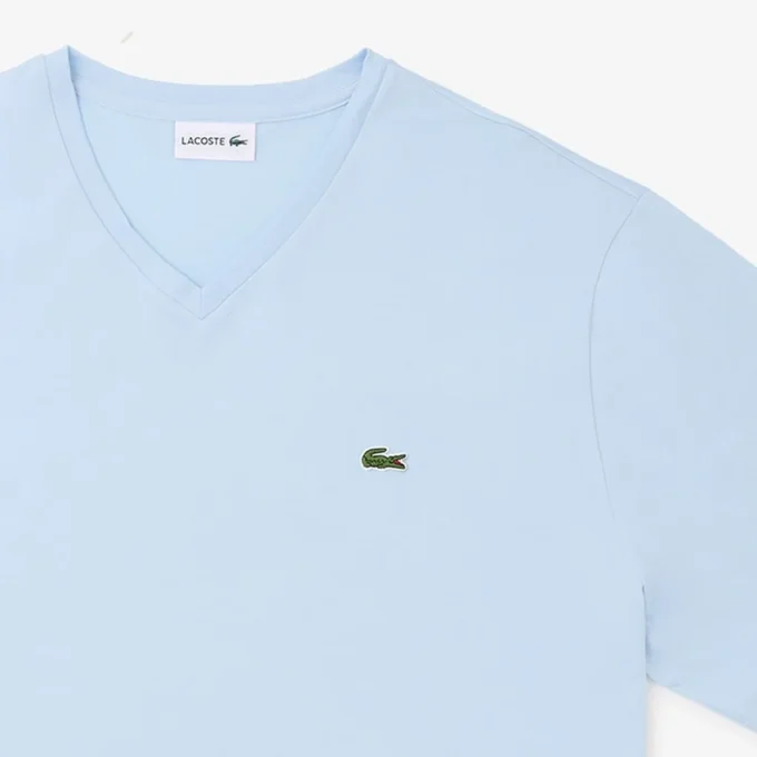 メンズ トールフィット リブ編みVネック コットンTシャツ メンズ トールフィット リブ編みVネック コットンTシャツ